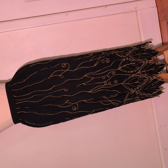 🧚♀️Whimsigoth Fairycore Black + Gold Skirt - Picture 11 of 14